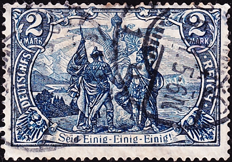 Германия , рейх . 1916 год . Север и юг, римская надпись / Каталог 65,0 €. (2)